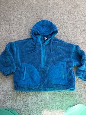 Women’s Blue Sherpa Hoodie Pullover